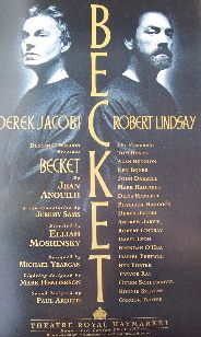 Becket (Original London Theatre Window Card)