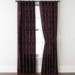 Park B. Smith Cabbage Rose Back Tab Curtain Panel, Plum