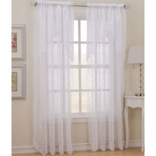 Lichtenberg Pollencia Rod Pocket Sheer Panel with Attached Valance, White