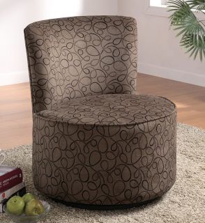Coaster Swivel Accent Chair in Swirl Pattern