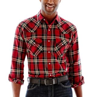 Ely Cattleman Yarn Dyed Flannel Shirt, Red, Mens