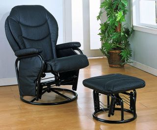 Coaster Comfort Swivel Glider Chair with Ottoman in Black Model 2946