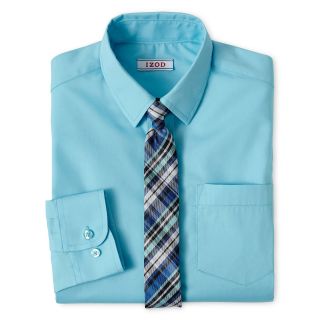 Izod Long Sleeve Shirt and Plaid Tie Set   Boys 6 18, Petit Four, Boys