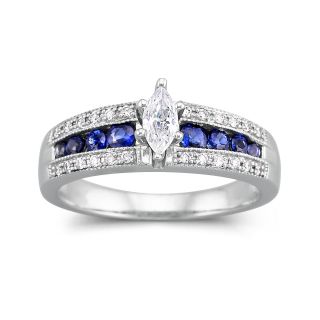 I Said Yes 1/3 CT. T.W. Diamond Sapphire Ring, White, Womens