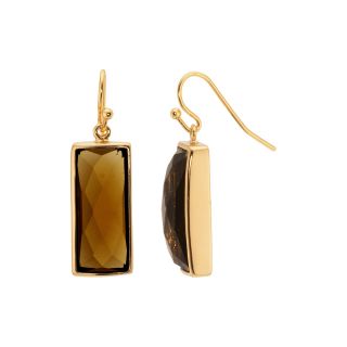 ATHRA 14K Gold Plated Smoky Resin Rectangle Drop Earrings, Womens