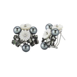 Cultured Freshwater Pearl & Mother of Pearl Earrings, White, Womens