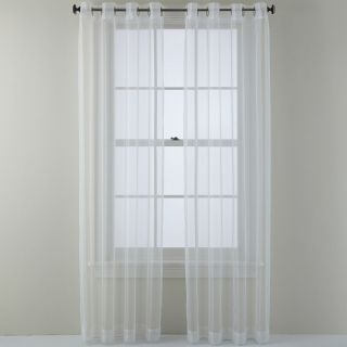 Studio Open and Shut Grommet Top Sheer Curtain Panel, White