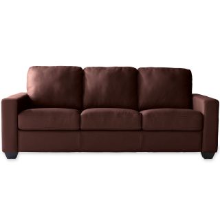 CLOSEOUT Possibilities Track Arm Leather 82 Sofa, Brown