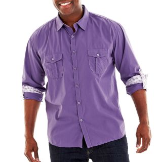 Damante Long Sleeve Woven Shirt Big and Tall, Purple, Mens