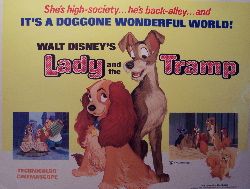 Lady and the Tramp (Original 1972 Re Issue Half Sheet) Movie Poster