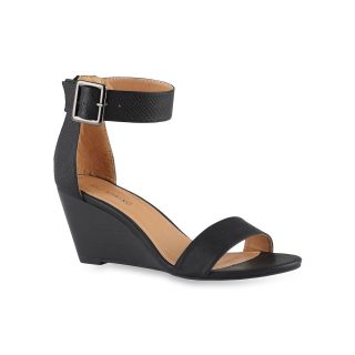 CALL IT SPRING Call It Spring Toffanelle Wedge Sandals, Black, Womens