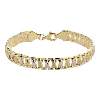 14K Two Tone Gold Stampato Bracelet, Womens