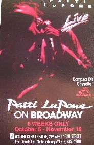 Patti Lupone on Broadway (Original Broadway Theatre Window Card)