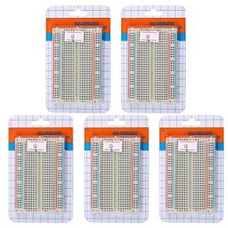High Quality Solderless Breadboard with 400 Tie Points   White (5 PCS)