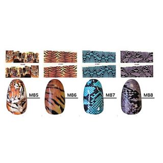 1x10PCS Animal Skin TigerSnake Sery Full Cover Nail Stickers(Assorted Patterns)