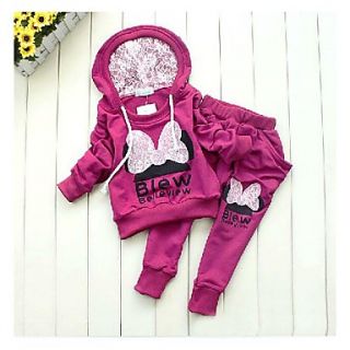 Girls Long Sleeve Bow Design Sweatshirt Cardigan with Hat and Trousers Terry Cotton Twinsets Sport Suit