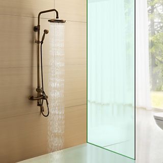 Antique Brass Single Handle Wall Mount Rain Handheld Shower Faucet