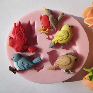 Five Birds Silicone Chocolate/Fondant/Sugar Mold