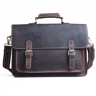 Mens Retro Genuine Leather Messenger Shoulder Briefcase Bag