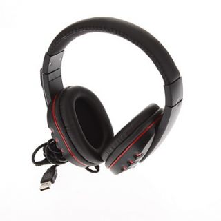 Stylish Headphones w/ Microphone for PS3 / PS3 Slim / PS3 CECH4000   Black Red