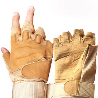 Dark Yellow Mens Anti skid And Anti cutting Half Finger Gloves