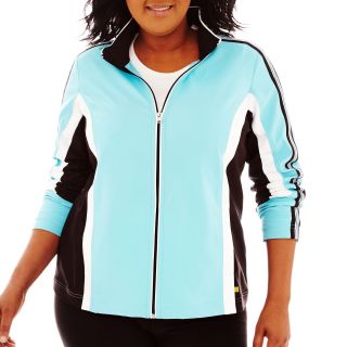 Made For Life Colorblock Jacket   Plus, Blue/Black, Womens
