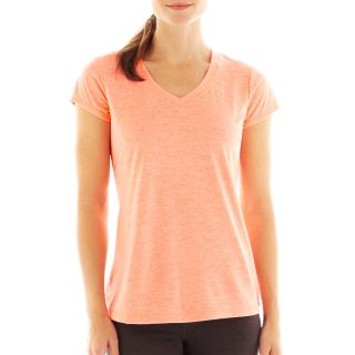 Xersion Short Sleeve Melange Tee, Hawaiian Coral Cd, Womens