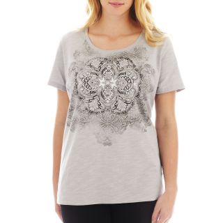 Made For Life Graphic Tee   Plus, Grey, Womens