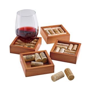 Wine Enthusiast Set of 4 Wine Cork Coasters