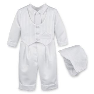 Keepsake Satin Christening Pant Set   Boys newborn 24m, White, White, Boys