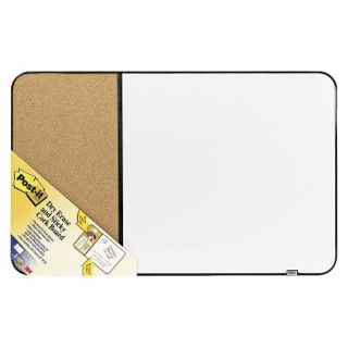 Post it Self Stick Cork Bulletin and Dry Erase Board with Frame   White