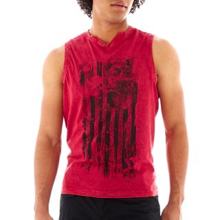 Chalc Muscle Tank Top, Red, Mens