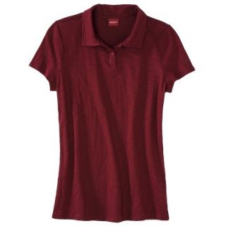 Merona Womens Short Sleeve Polo   Dark Red XS