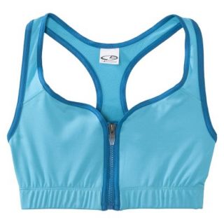 C9 by Champion Womens Zip Compression Bra With Mesh   Costume Blue XL
