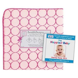 Swaddle Designs Ultimate Receiving Blanket & White Noise CD   Pink Mod Circles