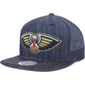 New Orleans Pelicans Mitchell and Ness NBA Denim Trucker Hat