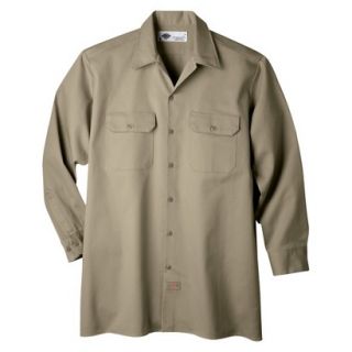 Dickies Mens Relaxed Fit Heavy Weight Cotton Work Shirt   Khaki XXL