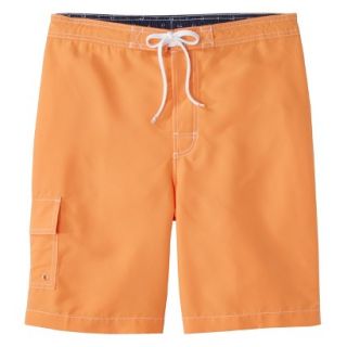 Merona Mens 9 Solid Board Shorts   Orange XS