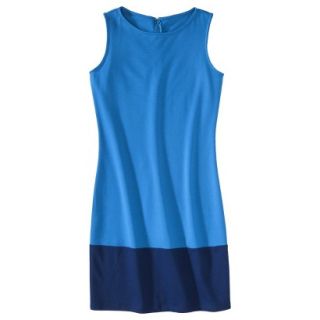 Merona Womens Ponte Color Block Hem Dress   Brilliant Blue/Waterloo Blue   S