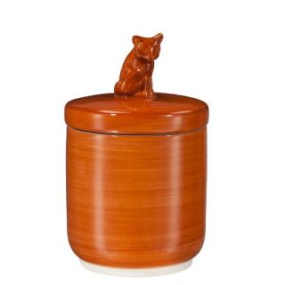 Threshold Stoneware Sugar Canister with Figural Fox Lid   Orange