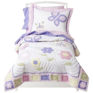 Pink and Lavender Butterfly 5 pc. Toddler Bedding Set