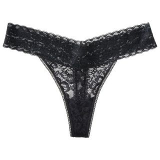 Gilligan & OMalley Womens All Over Lace Thong   Black XL