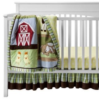Baby Barnyard 3Pc Crib Bedding Set   Sage by Lab