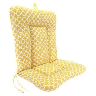 Outdoor Euro Style Chair Cushion   Yellow/White Geometric