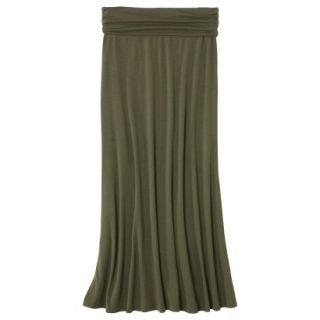 Mossimo Supply Co. Juniors Solid Fold Over Maxi Skirt   Green M(7 9)