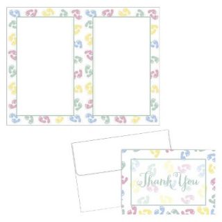 Baby Feet Thank You Note Cards   Multicolor