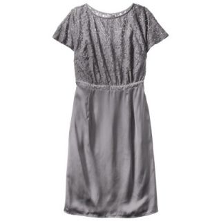 TEVOLIO Womens Plus Size Lace Bodice Dress   Gray 18W