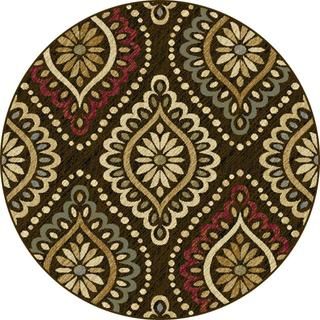 Lagoon Brown Transitional Area Rug (53 Round)