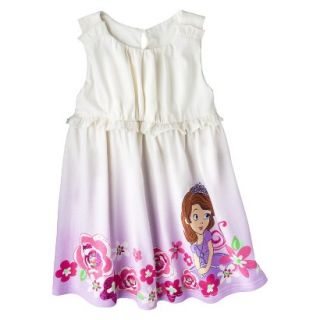 Disney Sofia the First Toddler Girls Sleeveless Sundress   Cream 3T