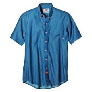 Dickies Mens Relaxed Fit Denim Work Shirt   Stone Washed Blue L Tall